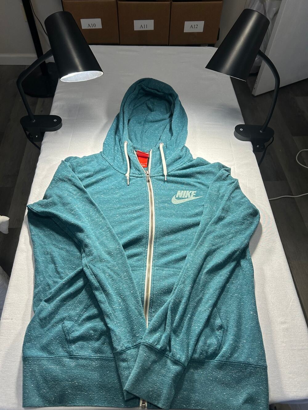 Nike Sportswear Women’s Teal Heather Full Zip Hoodie Sweatshirt Size Large